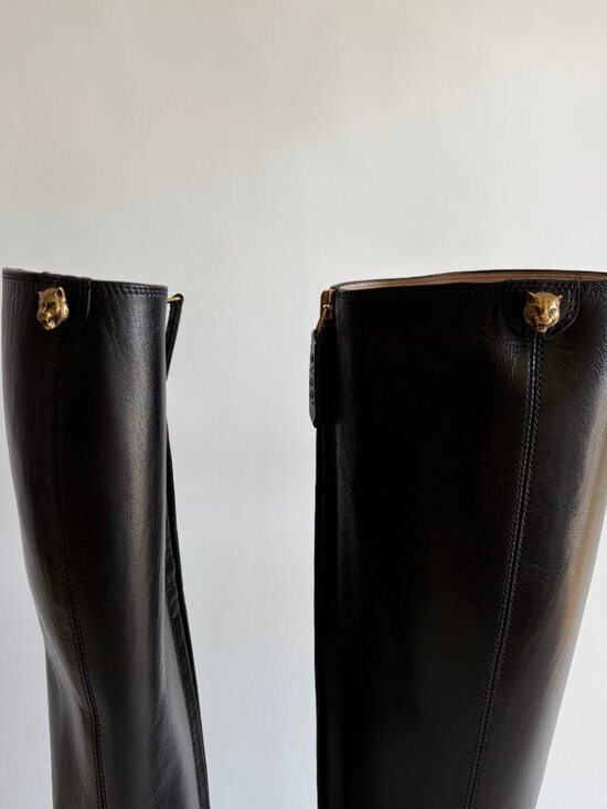GUCCI ANGEL PLATFORM LEATHER KNEE HIGH BOOTS NEW - Picture 10 of 13